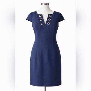 AGB Navy Midi Sheath Dress